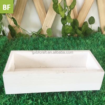 China Herb Planter Plant Groove Bed Wooden Flower Pot Garden Supplies Hot Selling Garden Pots Rectangle Bowl Wooden Succulent Box Pastoral Hot Wood for sale