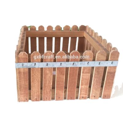 China China Handcraft Fence Wooden Box For Home Garden Decoration for sale