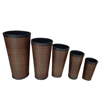 China Factory price modern wholesale plastic rattan plant pot for home decoration for sale