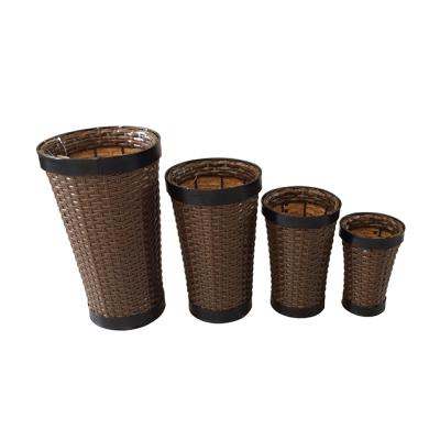 China Arts and Crafts for Decorating Rattan by Flower Box Plant Pots Art Planters Open Plastic Planter Pot for sale