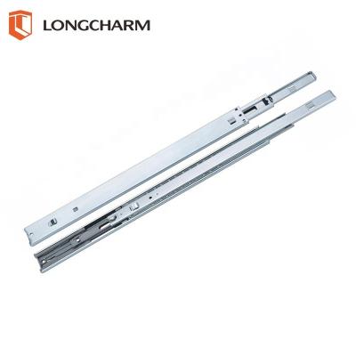 China Traditional 45mm full extension three folds ball bearing soft close drawer slide for sale