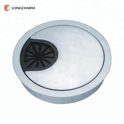 China Computer Desk Grommet Cable Hole Cover Zinc Alloy Gray for sale