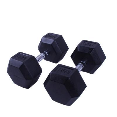 China China Home Gym 10kg Dumbbell Dumbbells Durable Rubber Fitness Accessories Custom Cast Hex Dumbbell for sale