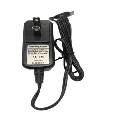 China Plastic US Plug 12V 1A AC DC Power Adapter For Electrical elect. used for sale