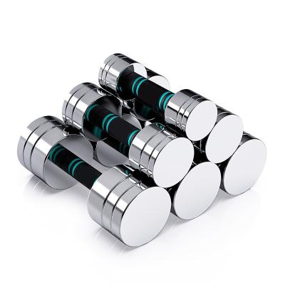 China Dumbbell Factory Wholesale Pure Steel Plated Round Adjustable Dumbbell 2.5/5/10/15/20/25 Kg Gym Dumbbell Set Cheap for sale