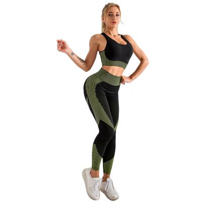 China Breathable Seamless Yoga Wear Set Women Sport 2 Piece Fitness Clothing Workout Wear for sale