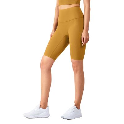 China Sports Breathable Fitness Hips Fishing Five Point Shorts Threaded Naked Yoga Pants Female High Waist for sale