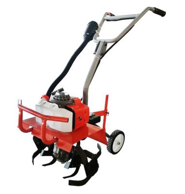 China Portable Hand Push Mini Push Tiller Joint Style 63cc Power Mini Tiller for sale