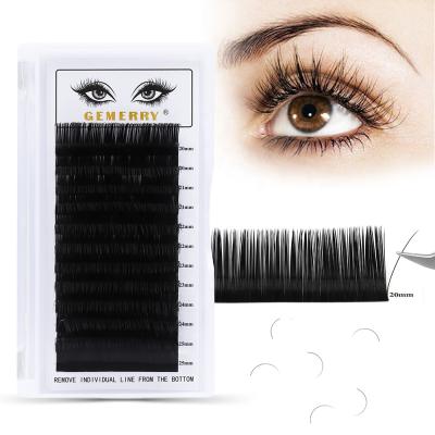 China Easy To Fan Lashes J Since C D L Curl Mink Lash Extension Private Label Synthetic Individual False Volume Eyelash Extension for sale