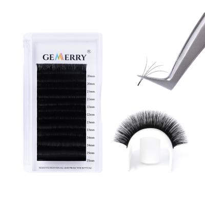 China Volume Fans Eyelash Extension D Easily Curl 0.07 Tray Easy Fan Lashes 15-20mm Mixed 2D-10D Volume Lashes Extension Self Fanning Lashes for sale