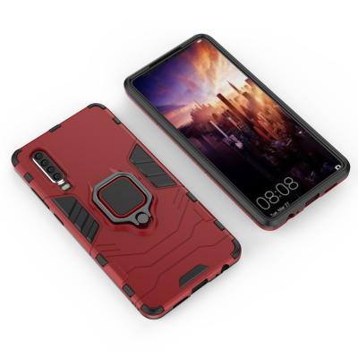 China Multifunctional Shockproof Magnetic Metal Ring Stand tpu PC Phone Case For Huawei p30 Back Cover for sale