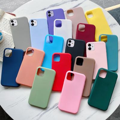 China Anti-drop silicone phone case for Apple Iphone 11 12 13 pro Max Mini 7 8 6S plus Xr X Xs Max Se 5 case cover shockproof factory wholesale for sale