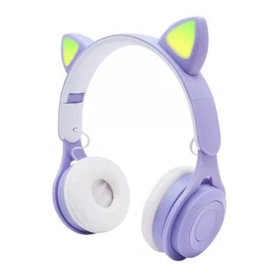 China In-ear On-ear LED Cat Ears Headset Wireless Headphones Gaming Sound Canceling Stereo Headsets for sale