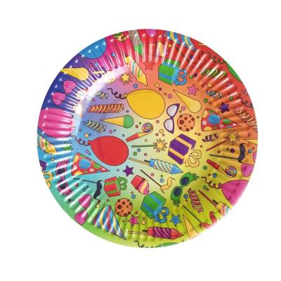 China 7 Inch Circular Disposable Inexpensive Factory Direct Biodegradable Environmental Friendly Paper Plate for sale