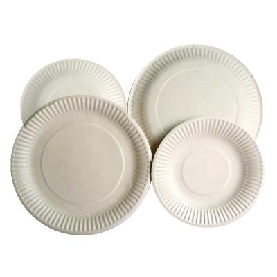 China Disposable 9 Inch Round 230mm Inexpensive Disposable Biodegradable Environmental Friendly Paper Plate for sale