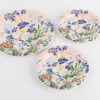 China Custom Eco-Friendly Disposable Printing Round Birthday Party Decorative Paper Plate for sale