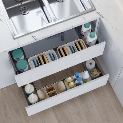 China Waterproof Simple Tender Under Kitchen Sink Storage Organizers Basket Pull-Out U-Shaped Drawers With Sliding Storage Drawer SCG-900 for sale