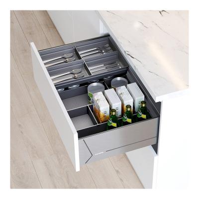 China Water Proof Kitchen Tableware Organizer Drawer Cabinet Pull-Out Shelf With Movable Storage Bins SGSC-600 for sale