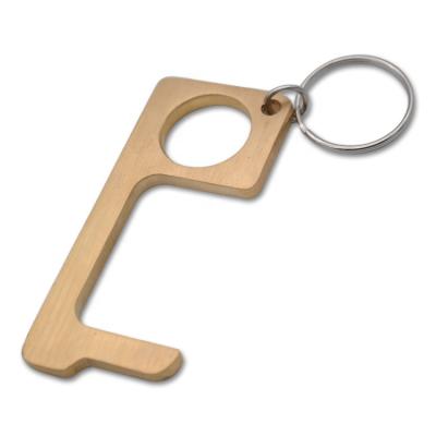 China Non Touch Door Opener Door Handle Button Touchless Tool, Portable EDC Tool Press Lift Hand Stick Brass No Touch Door Opener Key Chain for sale