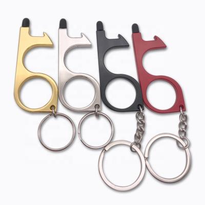 China Touchless Door Opener No Touch Door Opener Tool and Key Chain Button Self Defense Tool with Stylus Tips for sale