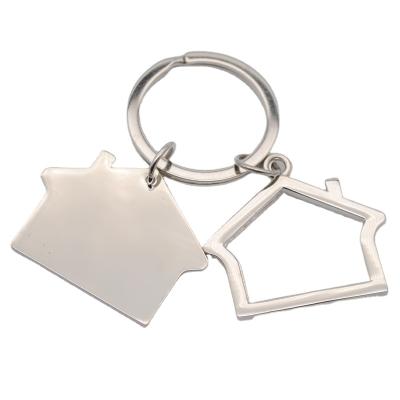 China Promotional Double Home Metal Key Chain With Custom Gift Box for sale