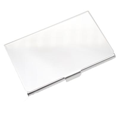 China Plain Wholesale Silver Mirror Finished Metal Business Card Holder For Free Logo Engraving for sale