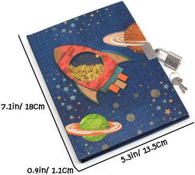 China Hardcover School Girl Colored Cover Diary Lock Diary Pattern Paper Vivid Notebook for sale