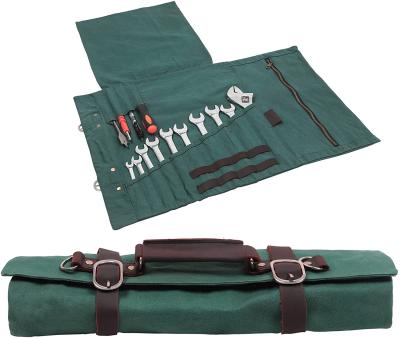 China 5 different pockets that can hold keys and other DIY tools. Heavy Duty Waxed Canvas Screwdrivers Roll Up Tool Bag As Customized Gifts For Men for sale