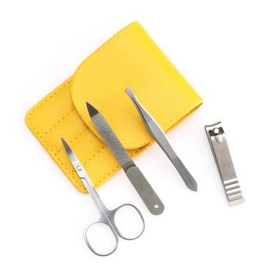 China Custom Logo Beauty Tools Private Label 4Pcs Eyebrow Tweezers Set With Scissors for sale