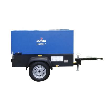 China Liutech Lubricated Portable Air Screw Compressor For Concrete Breaker LUY050-7 for sale