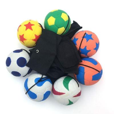 China Nature Foam Rubber Colorful Solid Ball With Rubber Ball Rebound Bounce Band Wrist String Toy Rubber Ball for sale