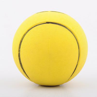 China Promotional Toy Stripe Glow Color Foam Rubber Ball Sponge Rubber High Rebound Tennis Ball for sale