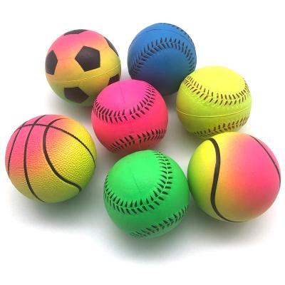 China Sports Toys Fluorescent Dog Toy Baseball Foam Rubber Ball Bounce Sponge Rubber Rubber Ball for sale