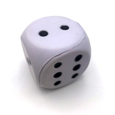 China Toy Promotional Custom Printed Promotional Dice Shape PU Stress Ball White Cube Anti Stress Ball Toys Squeeze Toys for sale