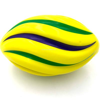 China Promotional Toy 7 Inch PU Foam Stress Ball Anti Squeeze Spiral Football Toys Custom Logo Printed Sports Ball For Kids for sale