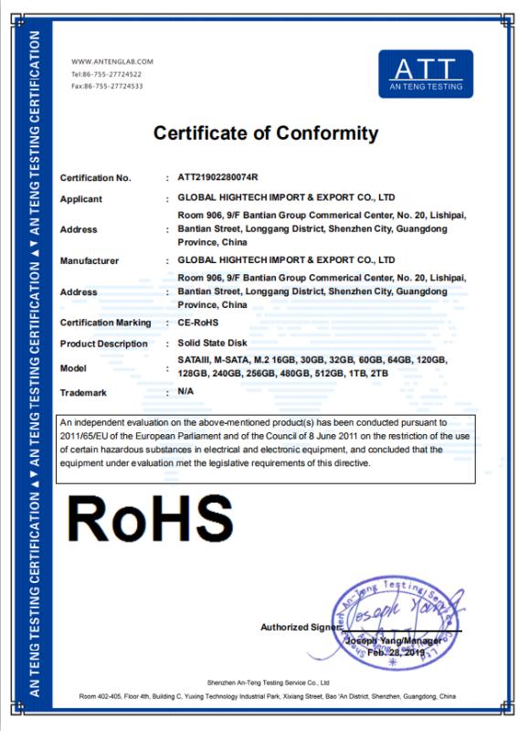 RoHS - Shenzhen Global Hightech Import & Export Co., Ltd.