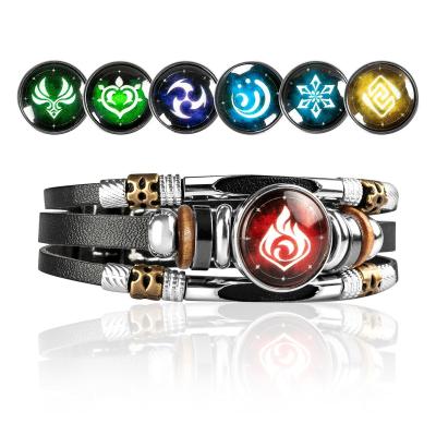 China Hot selling luminous high quality two-stage gift length adjustment seven models can be changed Genshin impact bracelet for sale