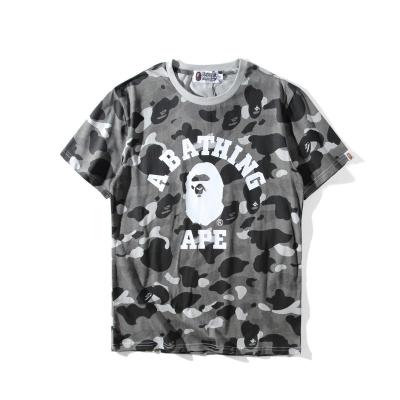 China Viable High Quality Bape Shark Camouflage Graphic Printed Cotton Couple Sport Fishing T-Shirts for sale