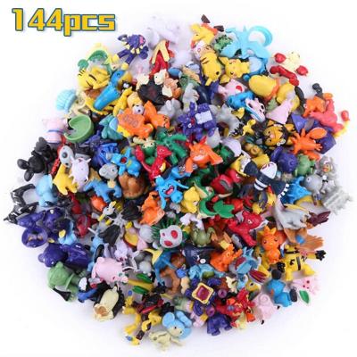 China Cartoon Toy Vinyl Toy 144pcs Japanese Anime Toys For Kids Pikachu Micro Pokemon Doll Go PVC Action Number for sale