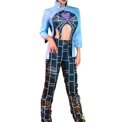 China Japanese Green JOJO Girl Cujoh Jolyne Christmas Anime Women Cosplay Masquerade Party Halloween Costume Polyester Wholesale for sale