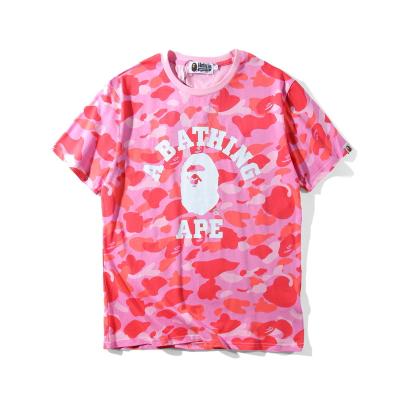 China High Quality Hot Viable Summer Sports Cheap Pink Shark Printed Cotton Custom Sport Shirts for sale