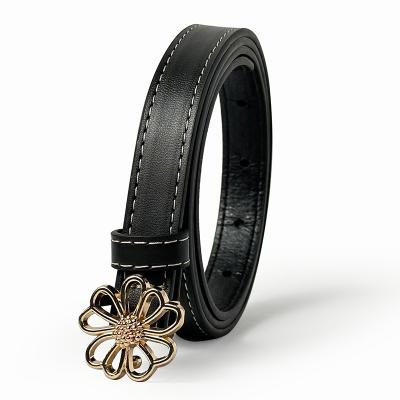 China Retro  High Quality Women's Belt Pu Belt Flower Smooth Buckle Fashion Women's Belt Matching Trouser Skirt for sale