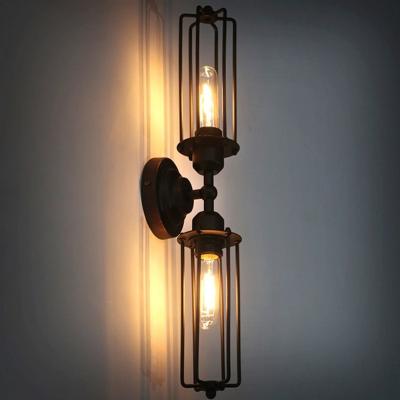 China Two Heads Indoor Decorative Industrial Adjustable Wall Lamps E27 Edison Bulb Wall Lights for sale