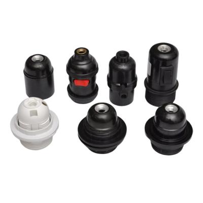 China Best Price Bakelite Black Edison Screw Lamp Holder E27 E26 Plastic Screw Bulb Socket for sale