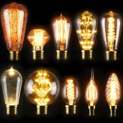 China Retro Vintage Edison Bulb E27 Filament Tungsten Lamp Tungsten Incandescent Christmas Decor Lighting Pendant Lamp for sale