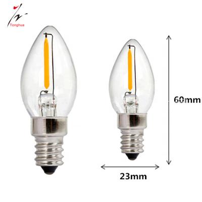 China Glass C7 Led Filament Bulb Edison Lamp Indoor Decoration Lighting E12 1W Filament Led Bulb for sale