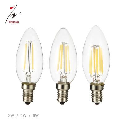 China Small LED Tonghua Filament Edison Bulb C35 Vintage Candle Light 110V 220V 2W 4W Residential Indoor Decorative Lamp for sale