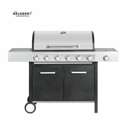 China Easily Assembled Outdoor party all stainless steel garden good quality bbq gas grill party grill with cart for sale