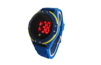 China Blue Water Resistant Touch Screen LED Watch Digital Silicone Sports Watches for sale