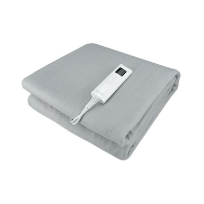 China Hotel Fitted Single Electric Blanket - Heated Sheet Warmer With 7 Heats And 1-9 Hours Timer Gray Blanket Washable-150x80cm for sale